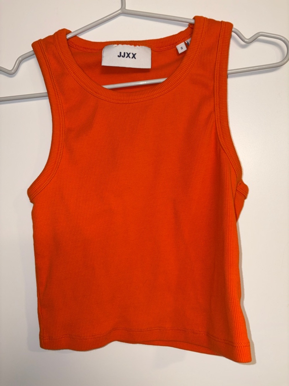 Women's Orange Ribbed Crop Tank Top